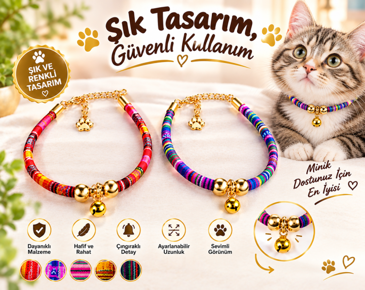 KEDİ BOYUN KOLYESİ 12'Lİ
